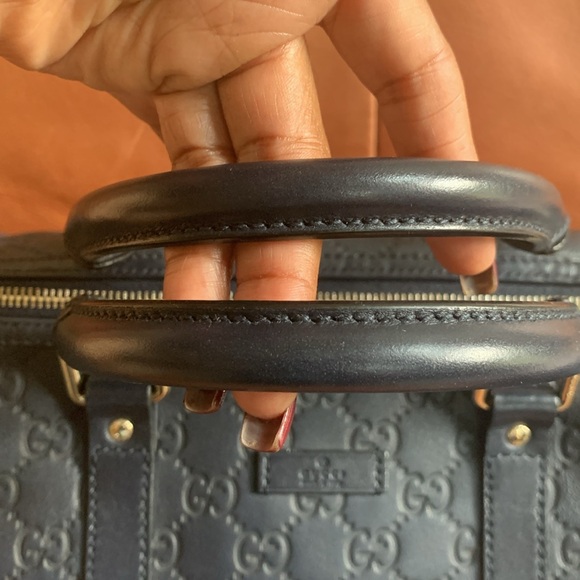💙Beautiful Authentic GUCCI Guccissima Navy Boston Bag💙💙 - Picture 5 of 13
